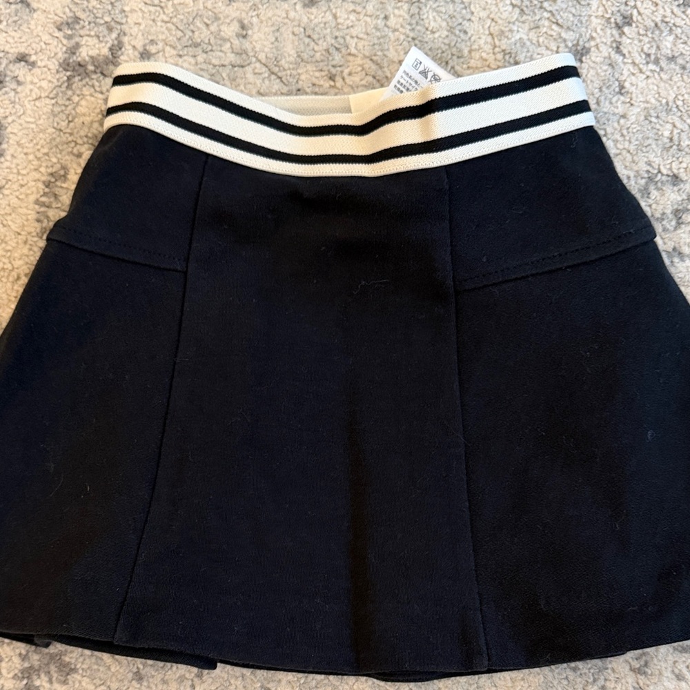 Crewcuts Black Skirt with White Striped Waistband